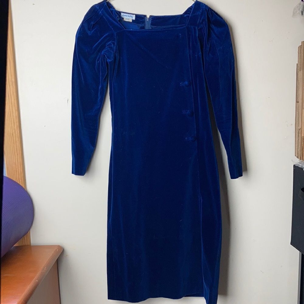 Blue velvet dress 
